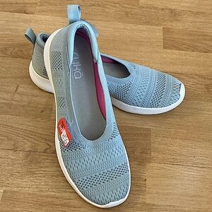 NWT Ryka Knit Perforated Slip-Ons Maisey Gray Mist Size 8.5